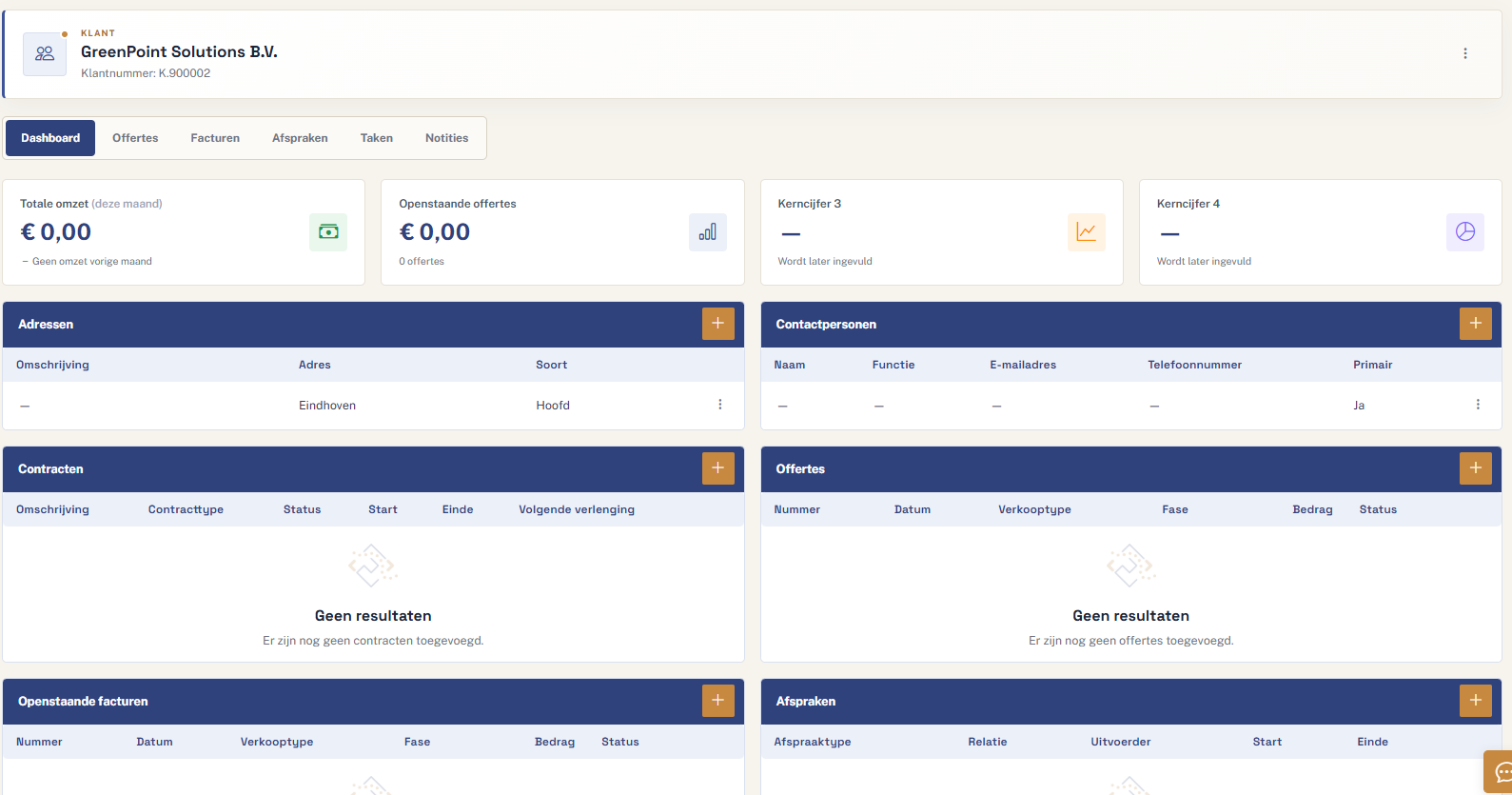 Schermafbeelding van Uitgebreide CRM