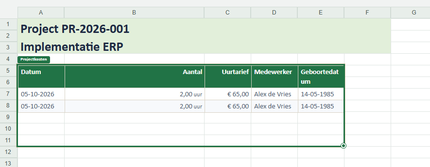Project rapportage